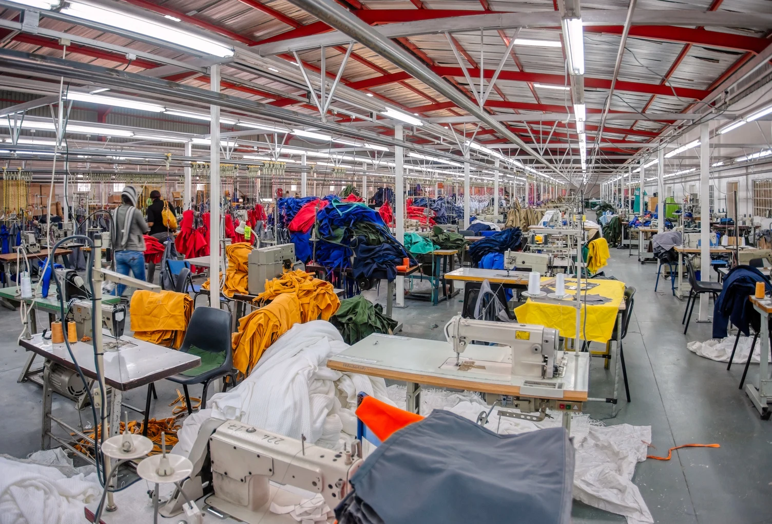 Textile garment production floor